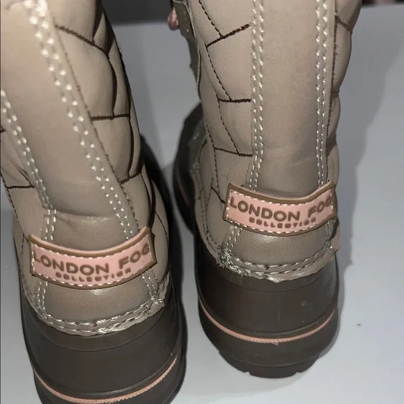 Girls London Fog Tan and Brown Winter Boots with Faux Fur - Picture 6 of 7